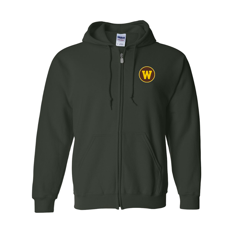 Men's  Western Michigan Broncos  Gildan  Heavy Blend Full Zip Hooded Sweatshirt